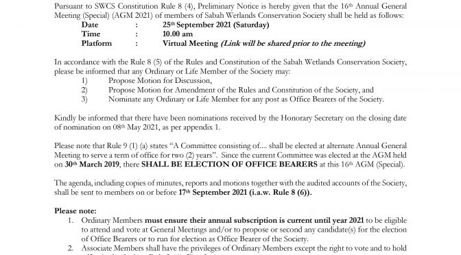 Notice of The 16th Annual General Meeting